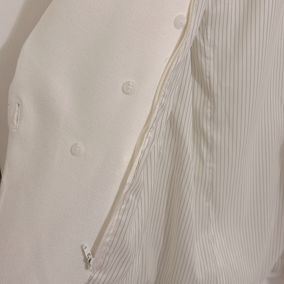 Veronica Beard White Jack Riding Jacket Dickey Gold Button Blazer Size 6 - Picture 13 of 16